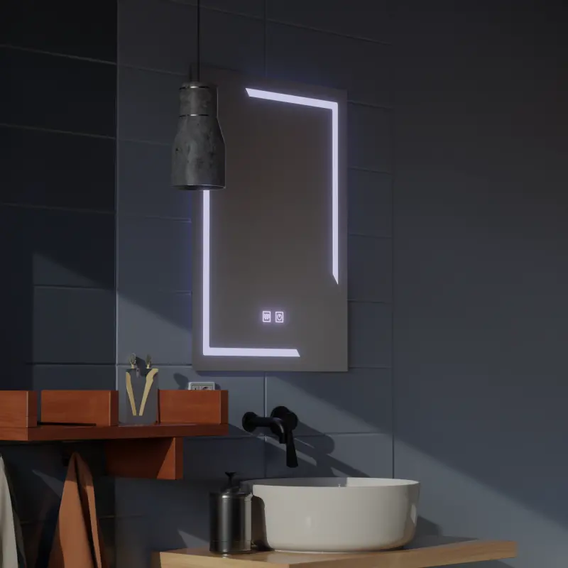 Previzualizare 4: Oglinda LED Rectangulara, 60x80cm, ECLISSA Touch, Sistem Dezaburire, Dimabila