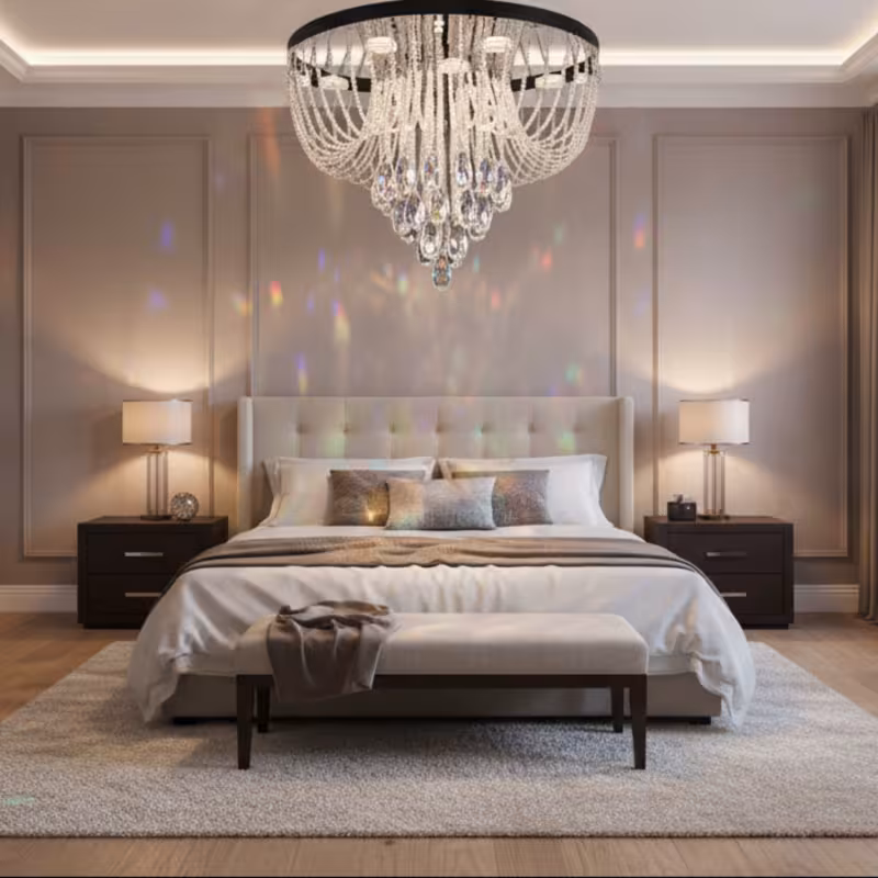 Previzualizare 2: Candelabru LED Cristal MAGE Nobile, 22W, Lumina Calda/Neutra/Rece, Diametru 40cm, Crom Lucios