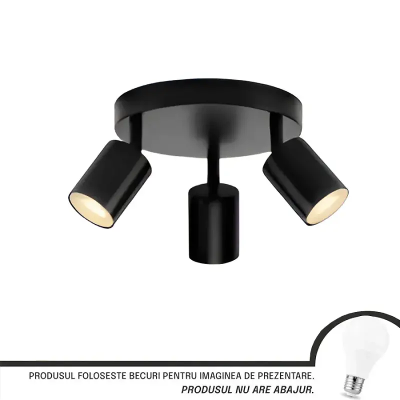 Lustra Joom cu Proiectoare Rotund, 3 X GU10, Negru
