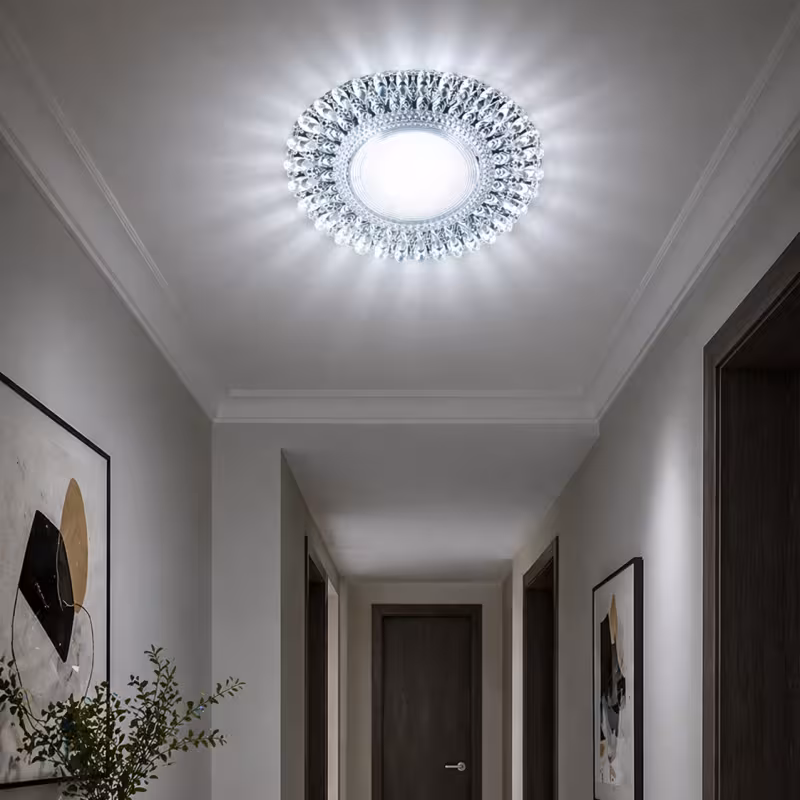 Previzualizare 3: Spot LED ORBITA, 5W, Rotund, Lumina Rece + RGB, Alb, Rasina si Sticla