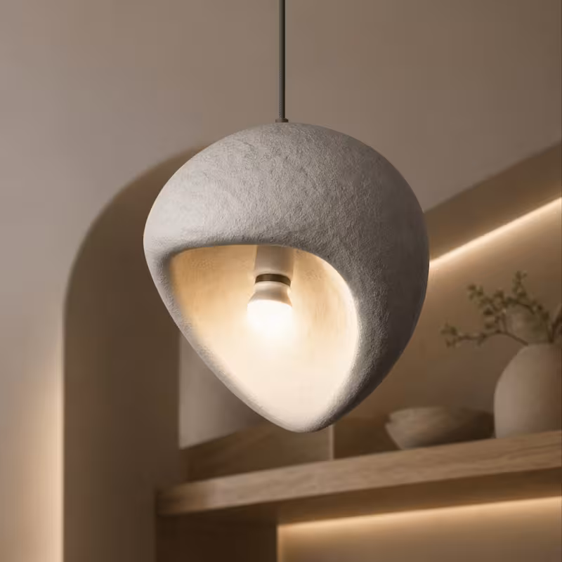 Lustra Moderna AERA, 30 cm, Suspendata, 1 X E27, Gri, Metal si Spuma, Inaltime Reglabila