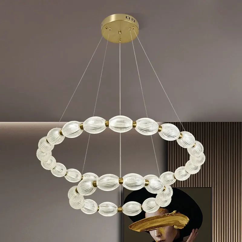 Lustra LED suspendata FAUSTO, 83W, lumina Rece/Calda/Neutra, Inaltime Reglabila, Auriu