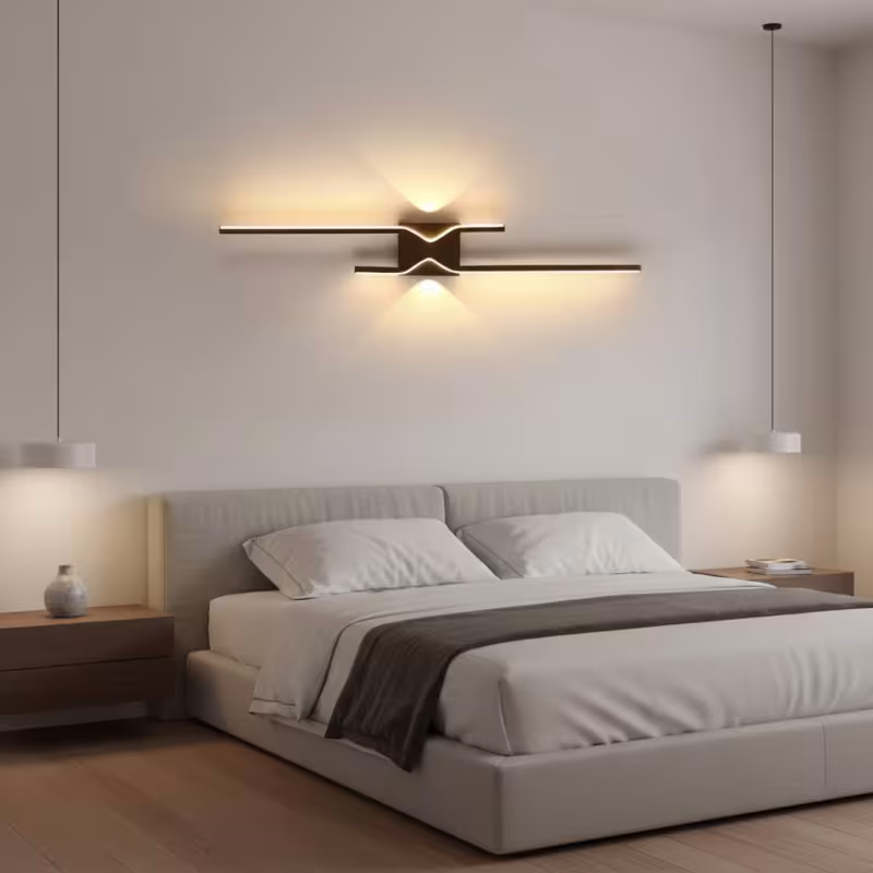 Previzualizare 2: Aplica LED Decorativa FENG, 19W, 60cm, Lumina Calda / Neutra/ Rece, Negru, Metal si Acril