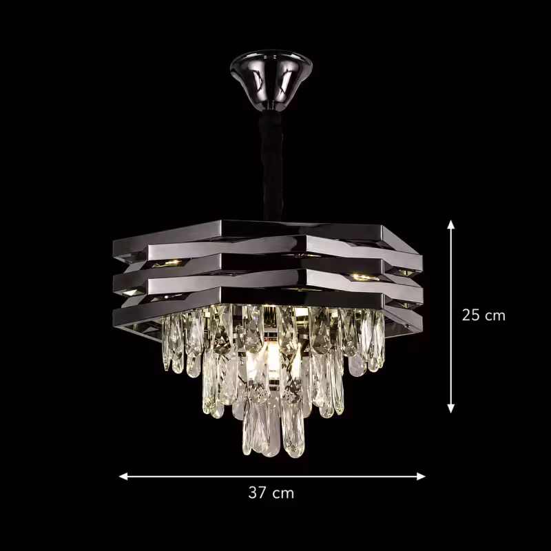 Previzualizare 4: Candelabru Cristal HEXA Ø37cm 5xE14 Negru