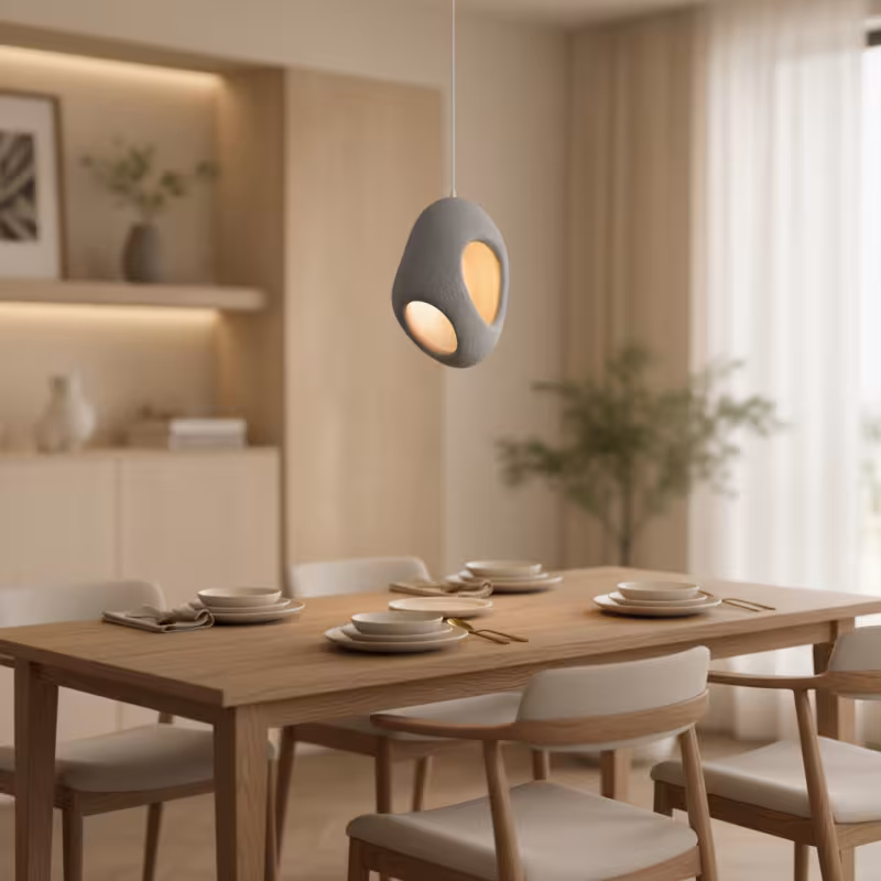 Previzualizare 3: Lustra Moderna FOAMER Magno, 57 cm, Suspendata, 1 X E27, Gri, Metal si Spuma, Inaltime Reglabila