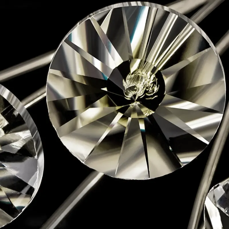 Previzualizare 2: Candelabru Cristal SEGOVIA Magno 12x E14, Diametru 60cm, Crom Lucios, Inaltime Reglabila