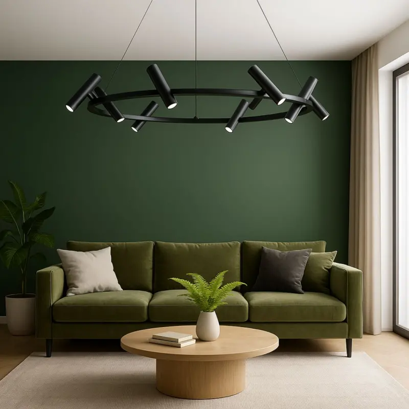 Lustra LED Harman, 29W, 8 Surse, Lumina Neutra, Negru