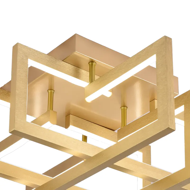 Previzualizare 4: Lustra LED cu telecomanda 96W, 4 Elemente, lumina Rece/Calda/Neutra, Dimabila, Auriu