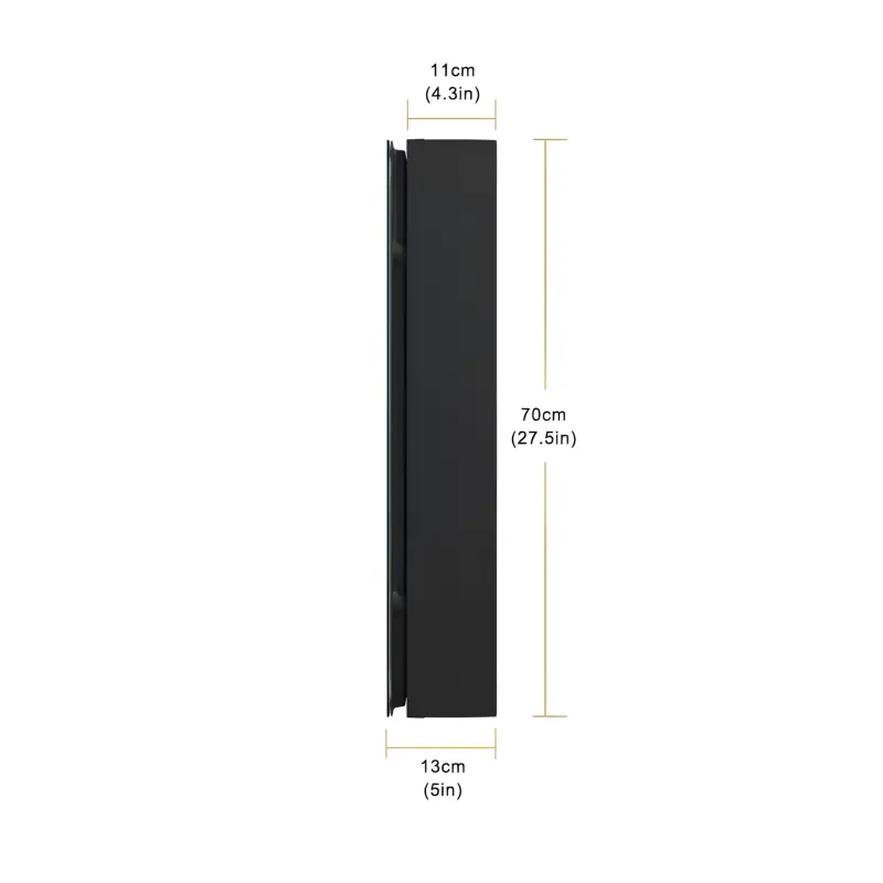 Previzualizare 4: Oglinda LED cu Dulap STRATO 75x70 cm Negru Iluminare Completa si Depozitare Spatioasa