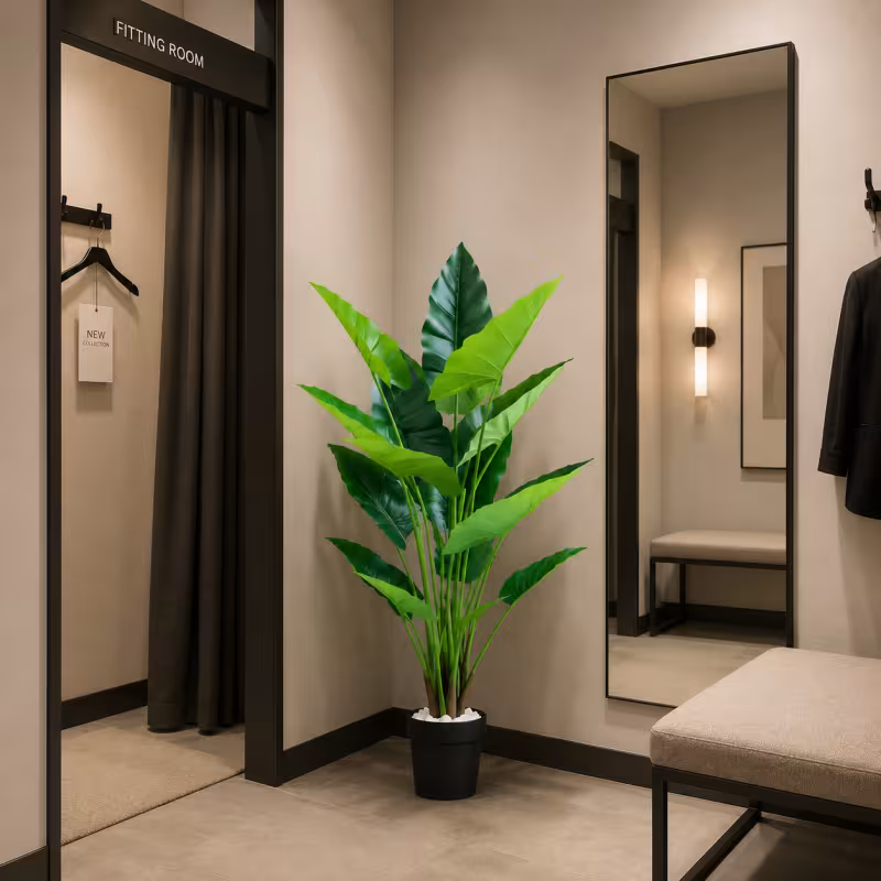 Previzualizare 3: Planta Artificiala Tip Alocasia, 12 frunze, 150 cm, Verde