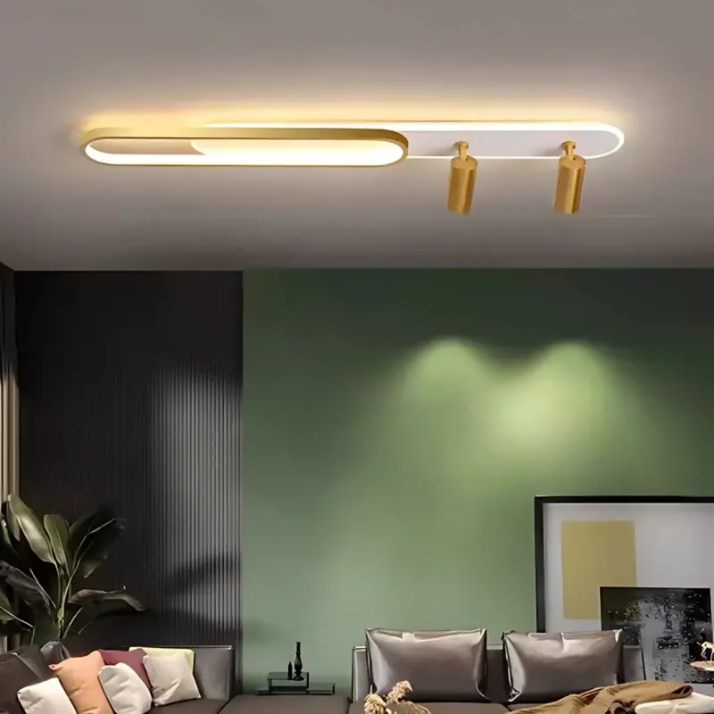 Previzualizare 3: Lustra LED cu Proiector Reglabil FISSO Camilla, 66W, lumina Rece/Calda/Neutra, Auriu Lucios
