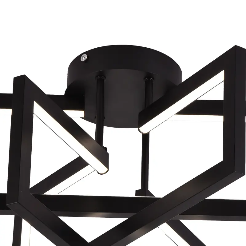 Previzualizare 4: Lustra LED cu telecomanda 72W, 3 Elemente, lumina Rece/Calda/Neutra, Dimabila, Negru, LT750/3BK