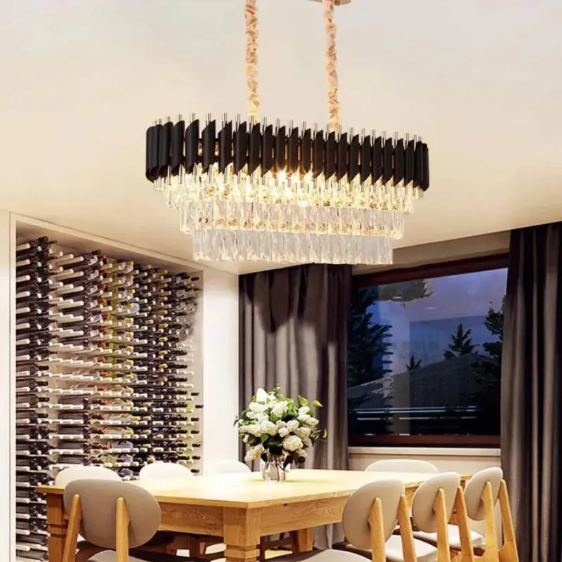 Candelabru Cristal VERSAILLES Regalis 10x E14, Auriu Lucios si Negru, Inaltime Reglabila