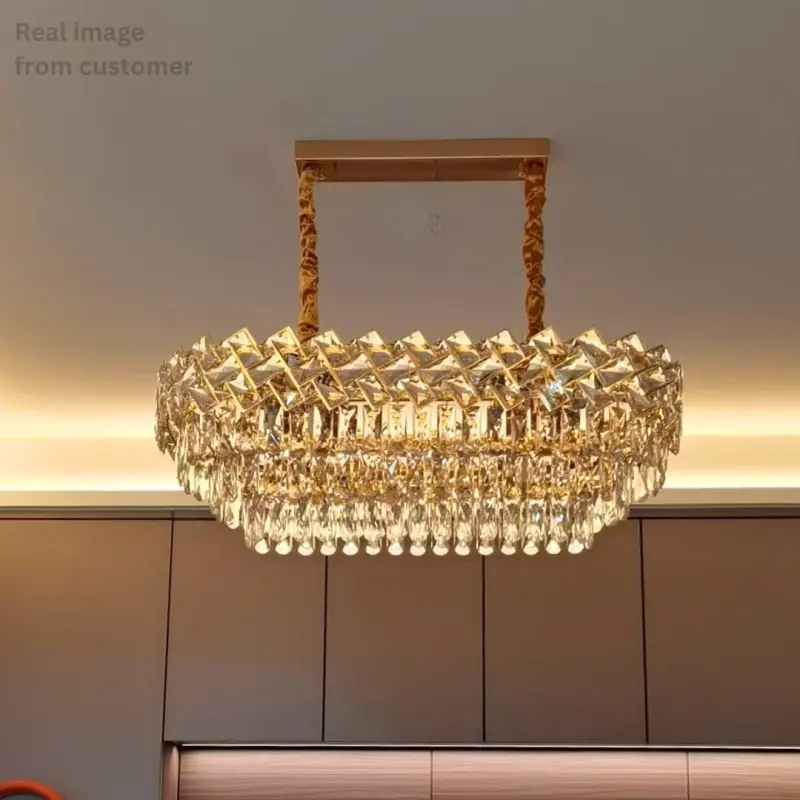 Previzualizare 2: Candelabru Cristal WINDSOR Regalis 10x E14, Auriu Lucios, Inaltime Reglabila