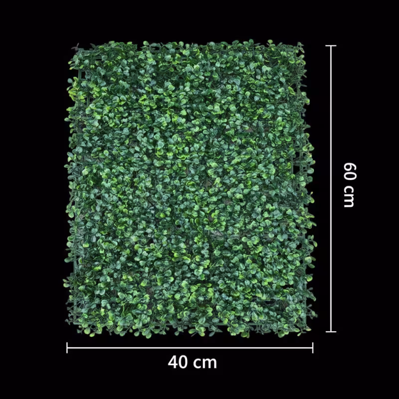 Previzualizare 3: Planta Artificiala Panou de Gard Viu cu Frunze Rotunde, 40 x 60 cm, Verde