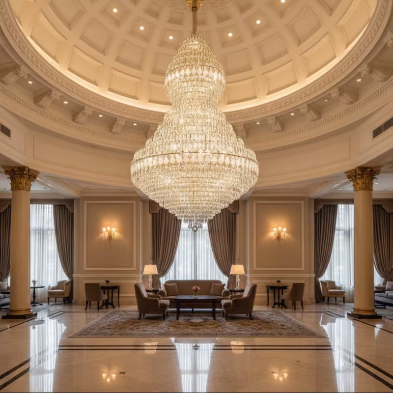 Candelabru Cristal VELVET Supremo, 69xE14, D150 cm, Auriu, Inaltime Reglabila, Metal si Cristal