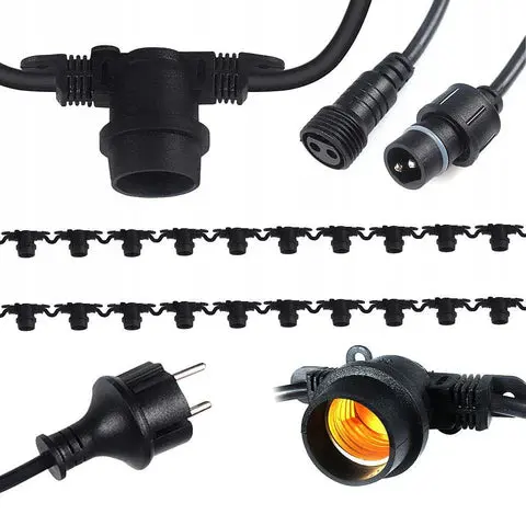 Previzualizare 2: Ghirlanda 10 surse de lumina 10M 10xE27 Negru IP65