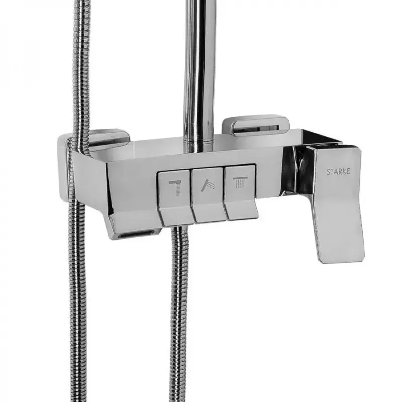 Previzualizare 3: Coloana Dus cu Para si Palarie Reglaj, Alama Sanitara, Crom, 9920