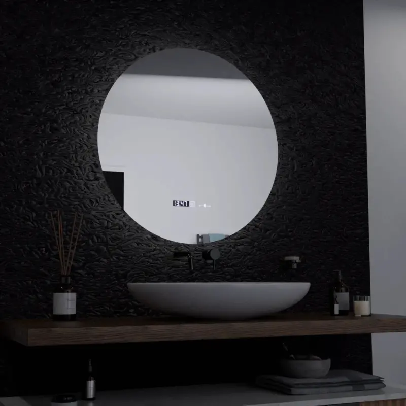 Previzualizare 4: Oglinda LED Rotunda, 60cm, Serenite MotionGlow Marcello, Sistem Dezaburire, Ceas & Termometru, Dimabila