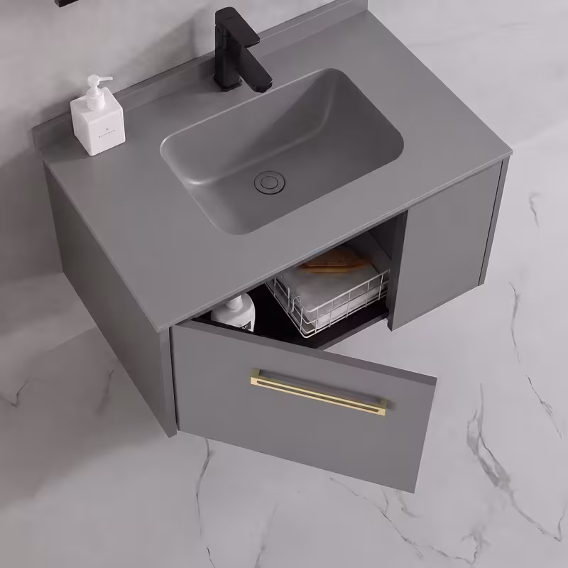 Previzualizare 4: Set Mobilier NOVA pentru Baie, Dulap Lavoar + Dulap Oglinda 60cm, 2 Piese, Gri