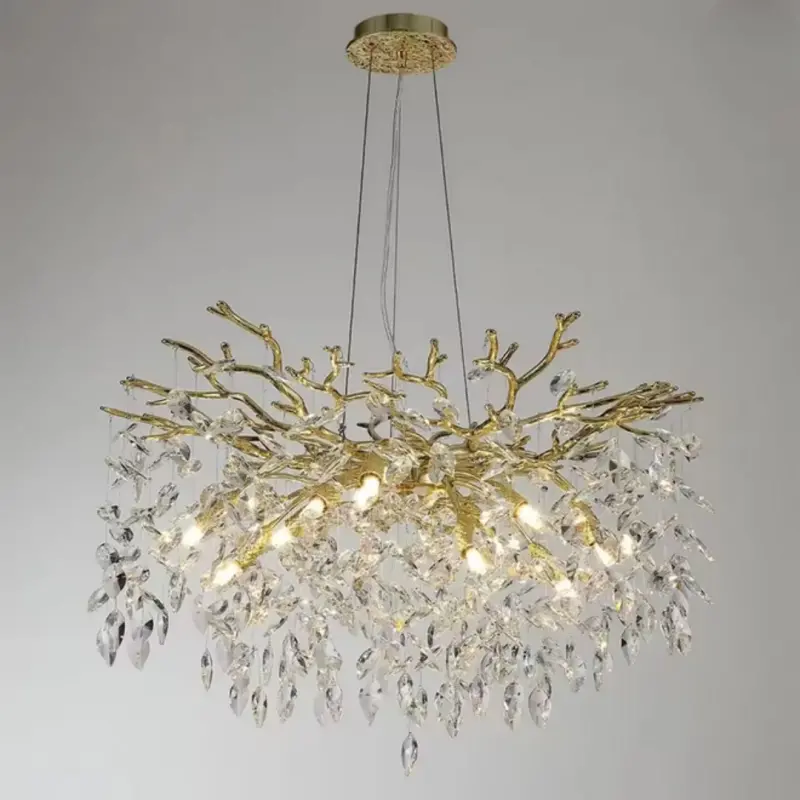 Previzualizare 4: Candelabru Cristal WALTZ Rhapsody, 6xG9, Auriu, Diametru 45cm, Inaltime Reglabila