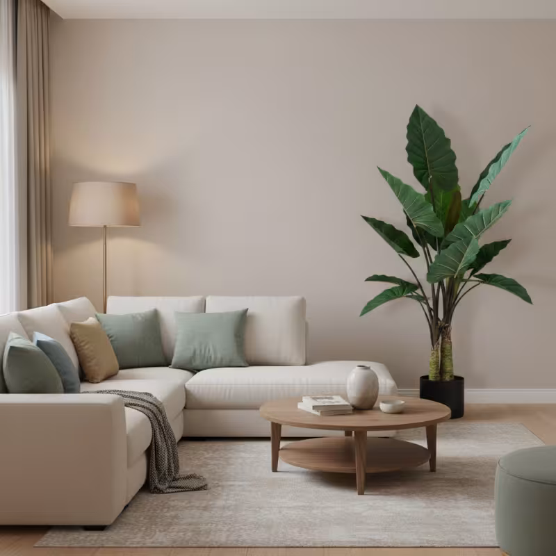 Previzualizare 2: Planta Artificiala Tip Alocasia Cu Frunze Late, 3 trunchiuri, Plastic, 160 cm, Verde