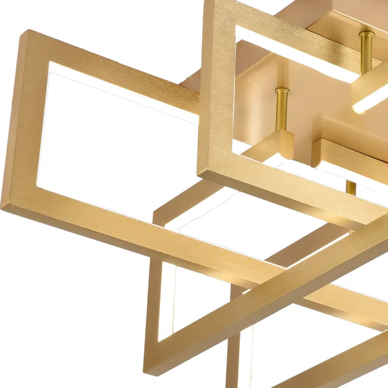 Previzualizare 2: Lustra LED cu telecomanda 96W, 4 Elemente, lumina Rece/Calda/Neutra, Dimabila, Auriu