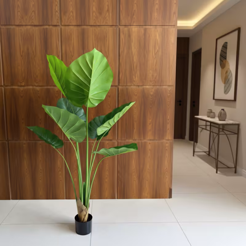 Previzualizare 3: Planta Artificiala Tip Strelitzia, 130 cm, 9 frunze, Verde