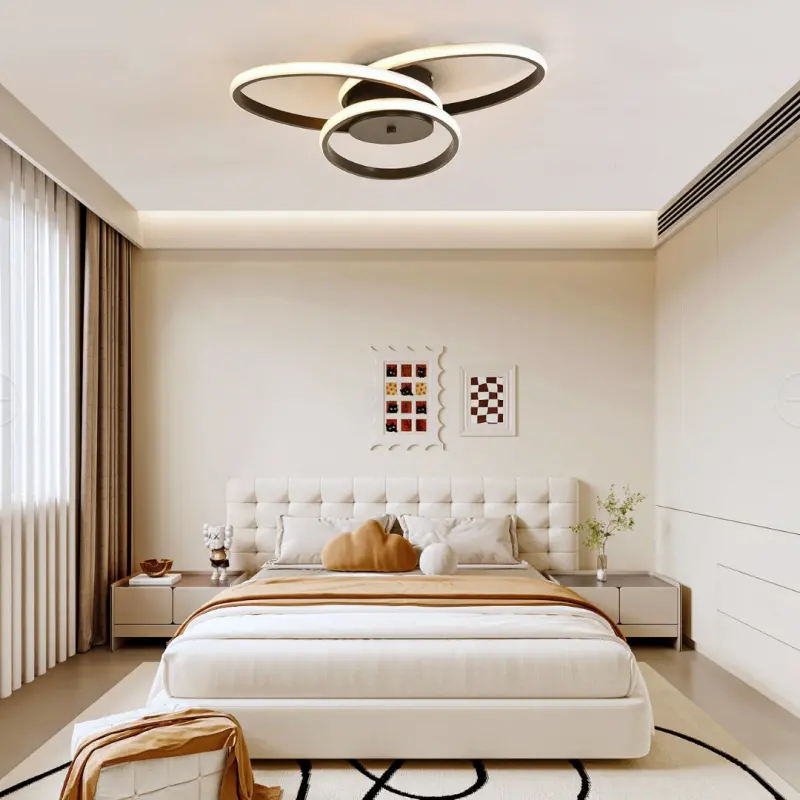 Lustra LED cu telecomanda ECATERINA 27W, lumina Rece/Calda/Neutra, Dimabila, Negru