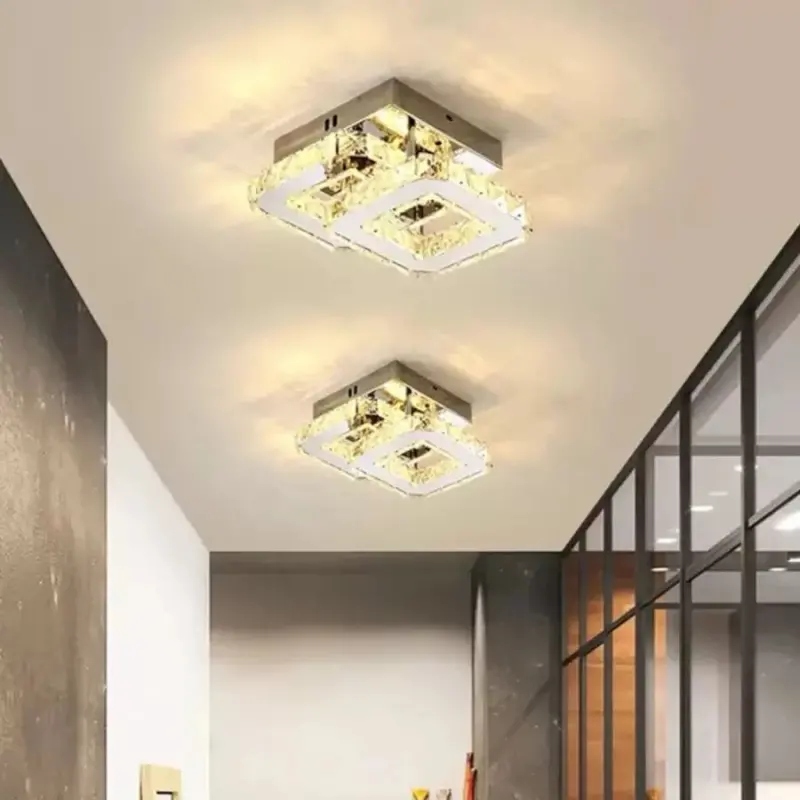Previzualizare 3: Lustra LED cu cristal JEREMIAH 48W, 2 Patrate, lumina Rece/Calda/Neutra, Crom Lucios