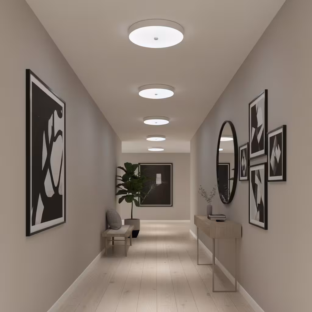 Plafoniera LED PL8001, D22cm, IP44, 8W, Lumina Rece 6000k, Plastic, Alb