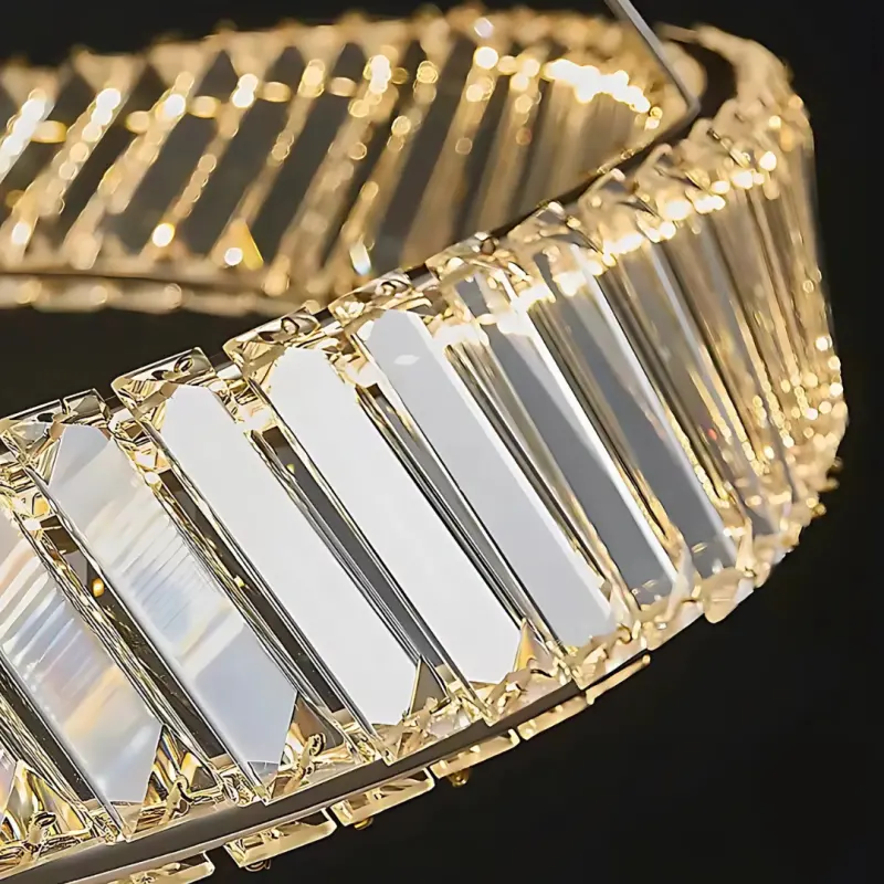 Previzualizare 2: Lustra LED cu telecomanda si cristal LUIGI, 57W, lumina Rece/Calda/Neutra, Dimabila, Auriu