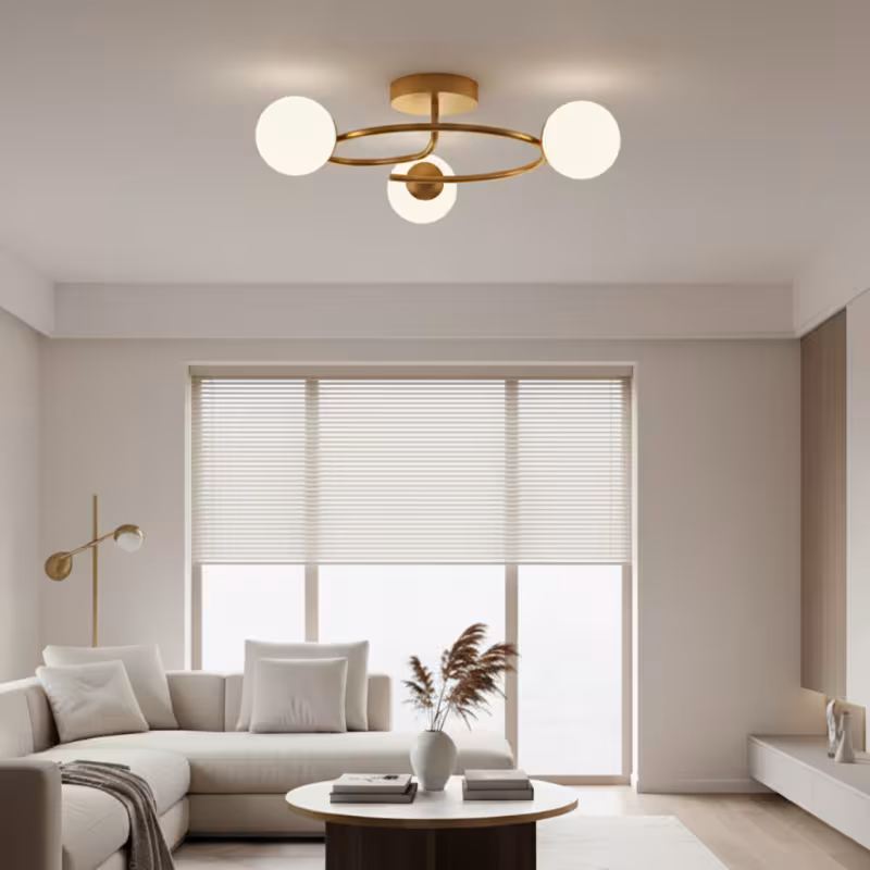 Previzualizare 2: Lustra LED si cristal ORBIT, 66cm, 3xE27, Globuri, Auriu