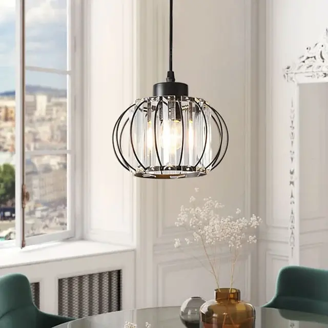 Previzualizare 2: Lustra Monica, 3 X E27, Negru, Metal si Sticla