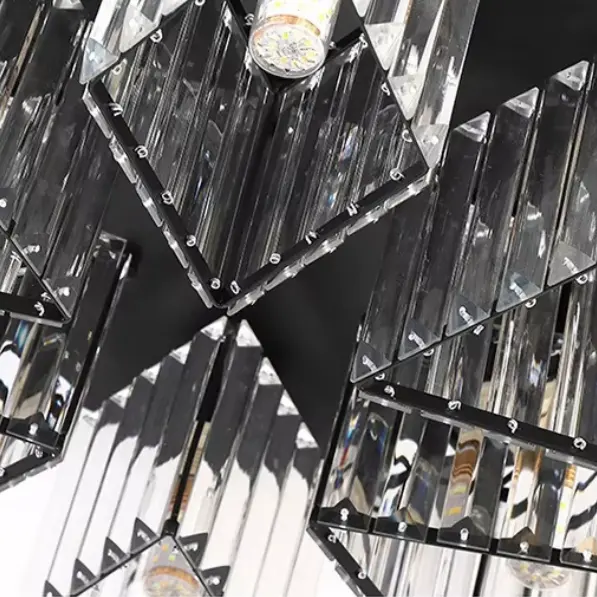 Previzualizare 2: Lustra Clasica Moderna Sasha, LC117/5BK, 5x E27, Metal si Cristal, Negru, Abajur