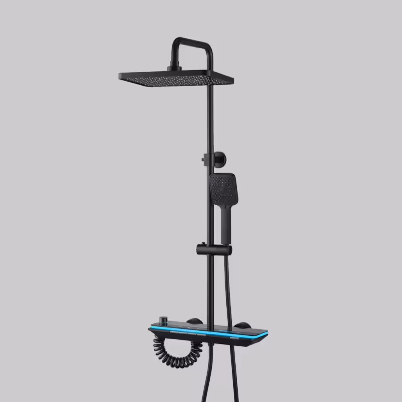 Previzualizare 2: Coloana de dus MARX, Metal, Para Patrata, Efect Ploaie, 3 Functii, Montare Pe Perete, Negru, Accesorii Incluse
