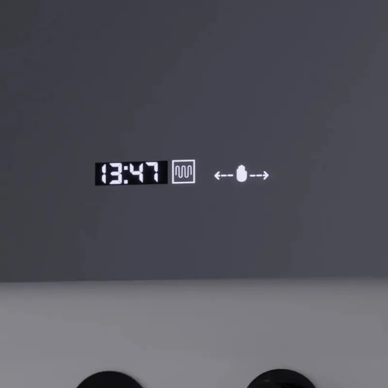 Previzualizare 2: Oglinda LED Rectangulara, 80x60cm, Precision MotionGlow Marcello, Sistem Dezaburire, Ceas & Termometru, Lupa Cosmetica, Dimabila