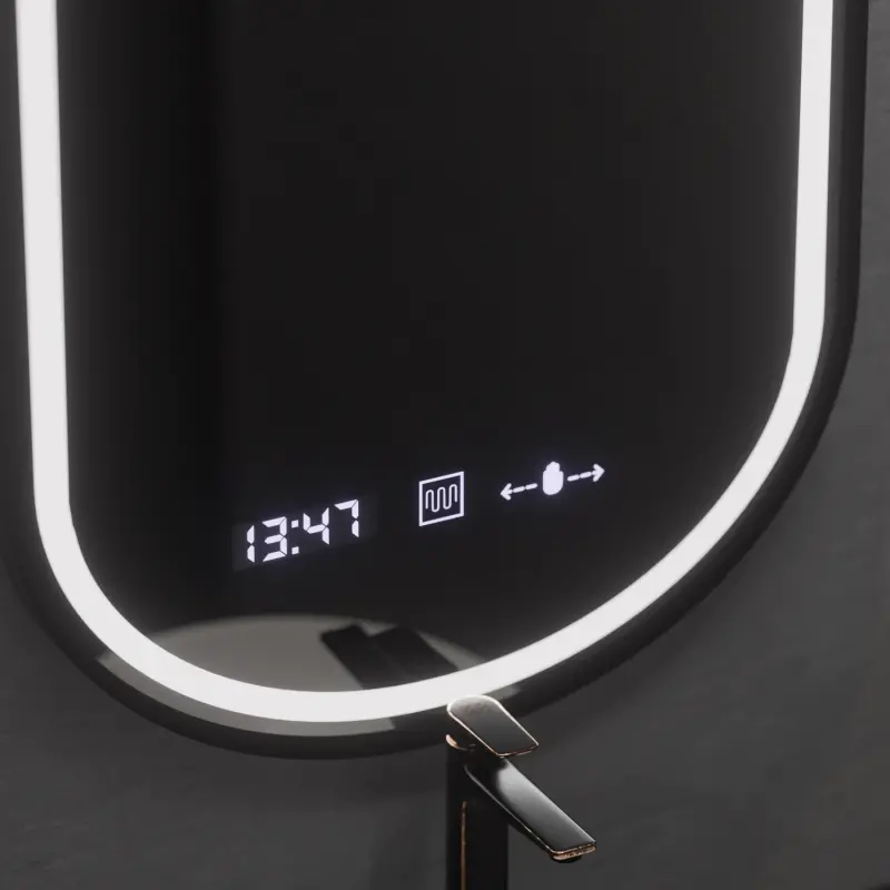 Previzualizare 2: Oglinda LED Ovala, 50x80cm, Alessia MotionGlow Marcello, Sistem Dezaburire, Ceas & Termometru, Dimabila