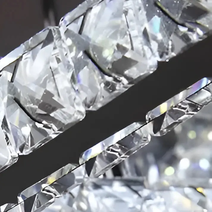 Previzualizare 2: Lustra LED cu cristal ROYALO ROTONDA 26W, 2 Cercuri, lumina Rece/Calda/Neutra, Crom Lucios