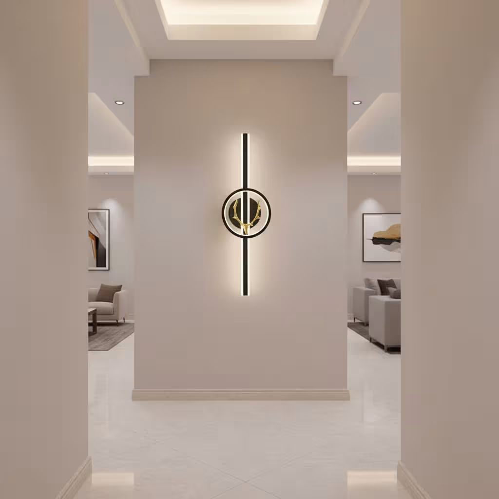 Aplica LED Decorativa CERBOS, 42W, 60cm, Lumina Calda / Neutra/ Rece, Negru, Metal si Acril