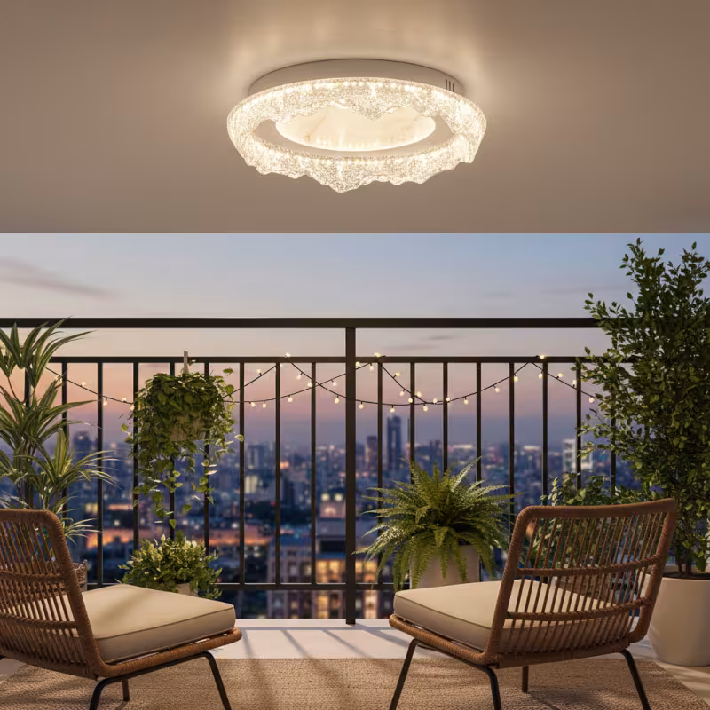 Previzualizare 2: Lustra LED DAIRA Petito, 50W, Diametru 29cm, Lumina Calda/Neutra/Rece, Alb
