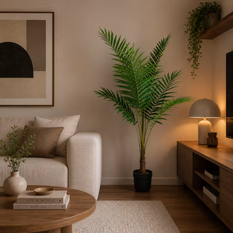 Previzualizare 3: Planta Artificiala Copac Tip Palmier Kentia, Cu Frunze Elegante, 160 cm, 7 frunze, Verde, cu Ghiveci