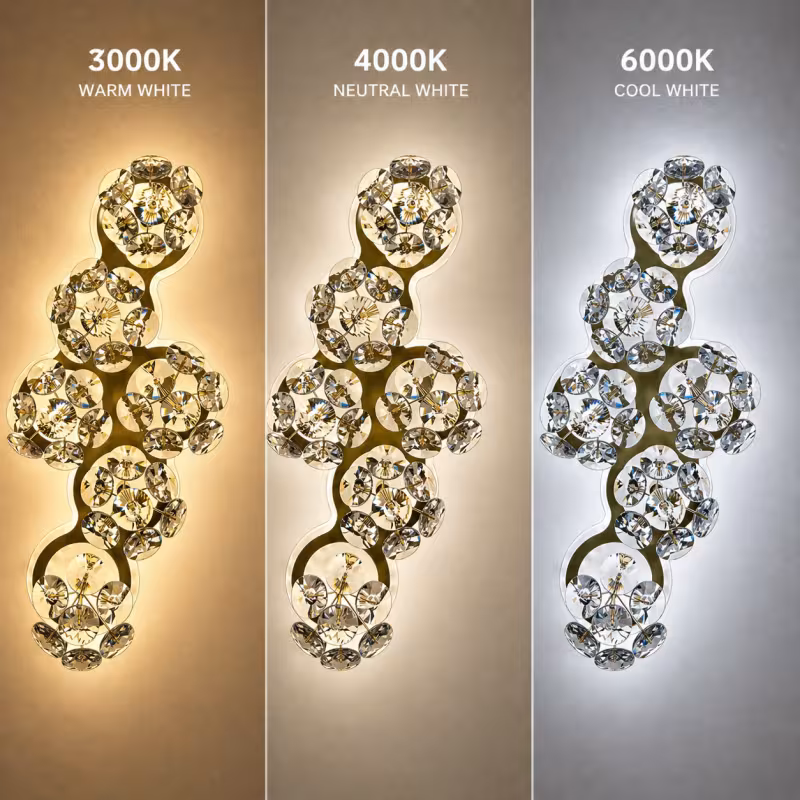 Previzualizare 4: Aplica LED Cristal Decorativa BLOSSOM Lumina Rece/Neutra/Calda Auriu