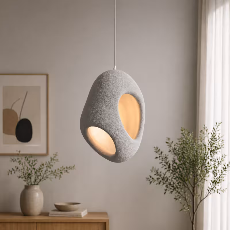 Lustra Moderna FOAMER, 37 cm, Suspendata, 1 X E27, Gri, Metal si Spuma, Inaltime Reglabila