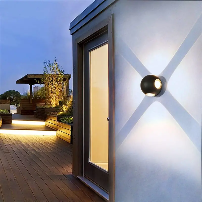 Aplica LED AX240, Exterior, 4 Surse, 4W, Negru, 3000K