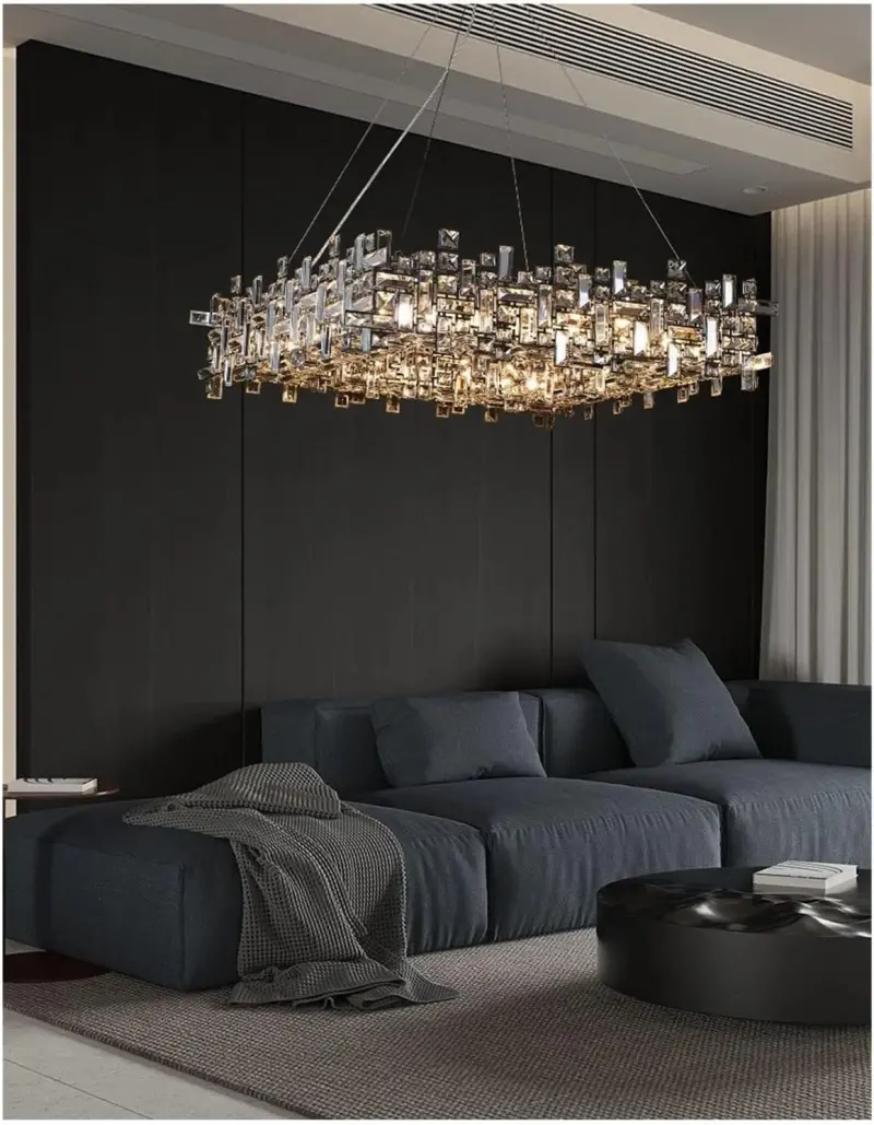 Previzualizare 3: Candelabru Cristal NEXORA Eleganza, 10xE14, Diametru 50cm, Auriu Lucios, Inaltime Reglabila, Design Elegant