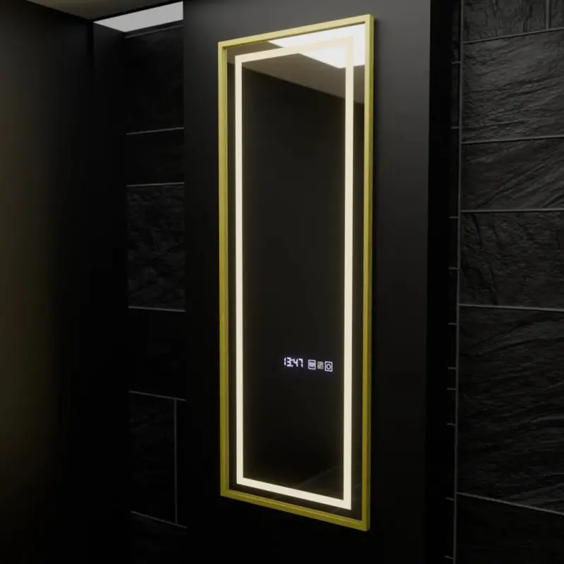 Previzualizare 4: Oglinda LED Rectangulara, 45x140cm, Elena Senzor Radar Marcello, Sistem Dezaburire, Ceas & Termometru, Dimabila, Dressing Couture