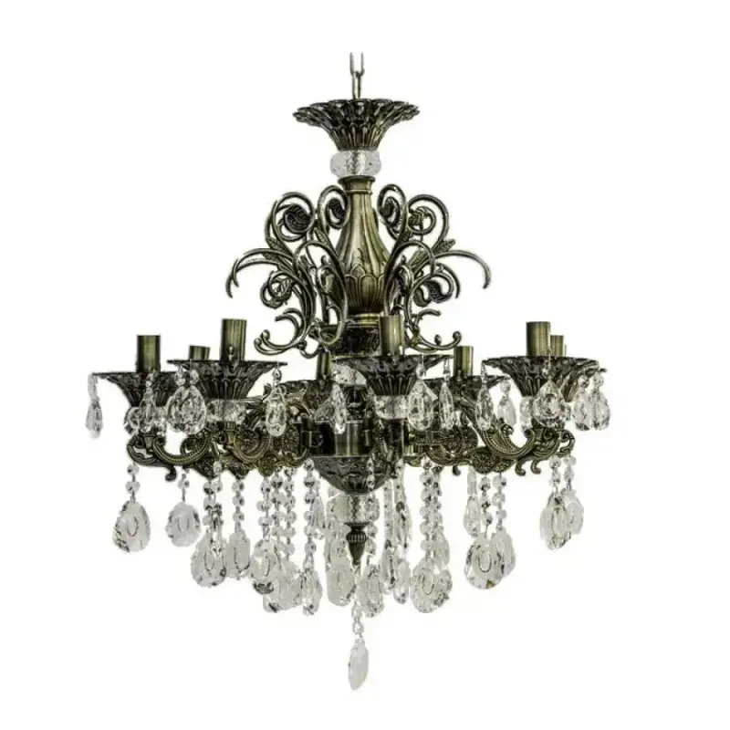 Previzualizare 4: Candelabru Cristal SANSSOUCI Magno, 8xE14, Diametru 65cm, Alama Antichizata