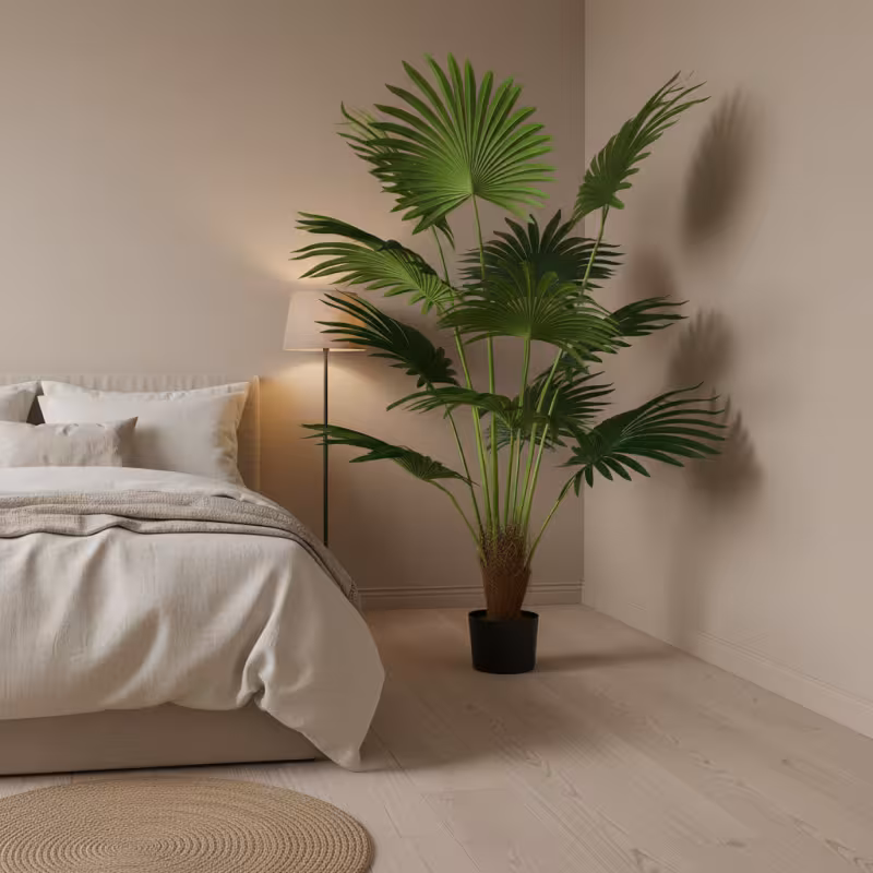 Previzualizare 3: Planta Artificiala Tip Palmier Livistona Evantai, 10 frunze, 160 cm, Verde