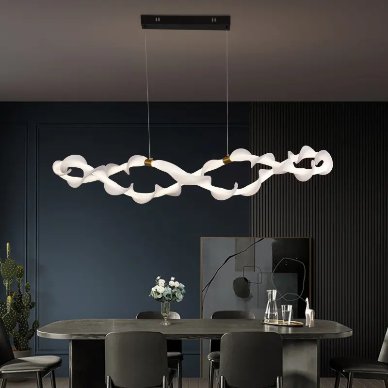 Previzualizare 3: Lustra LED Suspendata Acril UNDA Infinity, 36W, Lumina Calda/Neutra/Rece 3000/4000/6000K, Alb Auriu, Inaltime Reglabila